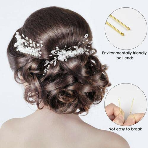 PREMIFY U Shaped Hair Pins, Pack Of 120 Bobby Pins Bun Hair Pins, Blonde Hair Grips, Hair Pin for Women, Wedding Bridal Blonde color Hairpins in Plastic Box