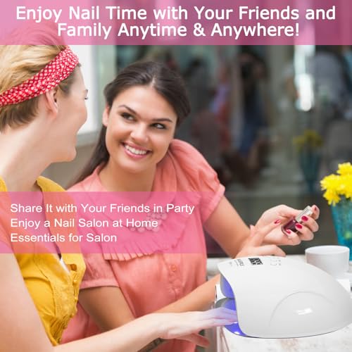 UV LED Nail Lamp, Nail girls 150W Nail Dryer for Gel Nail Polish 4 Timer Setting with Automatic Sensor, UV Nail Light Curing Lamp for Home, Salon