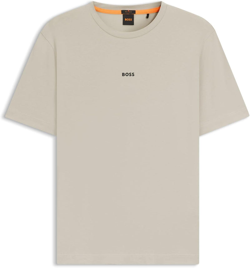 Men's TChup Stretch Cotton Logo Print T-Shirt - Light Beige