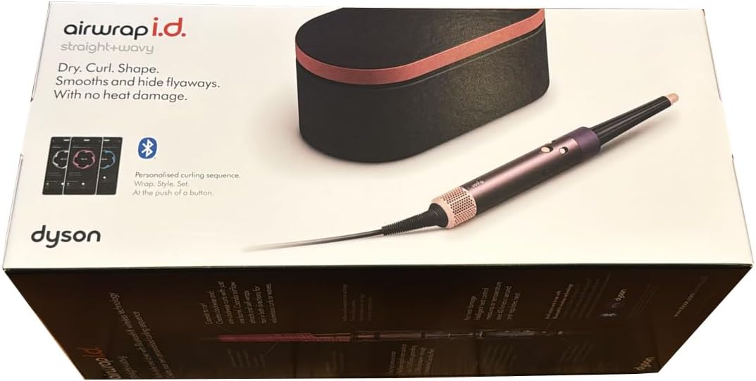 Dyson Airwrap i.d. Multi-Styler and Dryer Straight+Wavy HS08 - Bluetooth Enabled - for Perfect Curls (Jasper Plum)