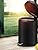 SLEEPHEAD®Artistic 3-Liter Trash Can with Lid, Foot Pedal Round Bathroom Garbage Can with Stainless Steel Removable Inner Wastebasketand Handle, Matt Finish, 0.8Gal/3L, Black