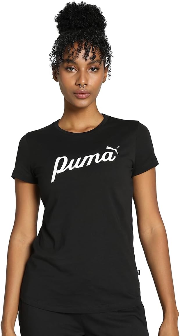 Unisex Ess+ Script Tee Tees - PUMA Black