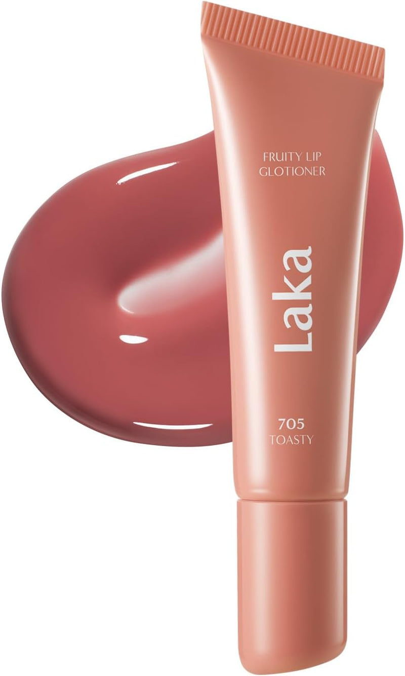Fruity Lip Glotioner, 10ml/0.33 fl.oz, Lip Gloss with High Shine Vivid Colors, Jelly tip for Hygienic & Easy Application, Plumping Conditioner, Vegan, K-Beauty (705 Toasty) - #705 Toasty