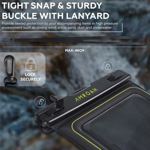 AMROAH 2 Pack IP68 Universal Waterproof Phone Pouch Bag for Cellphone, Dry Smartphone Beach Swimming Waterproof Phone Case for iPhone 16 15 14 13 12 11 Pro Max Plus Galaxy S24 S23 S22 Ultra Pixel