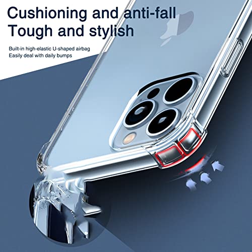 Melomon Crystal Clear Case for iPhone 13 Pro Max(6.7"),Premium Ultra Slim Flexible Case Compatible with iPhone 13 Pro Max,Shockproof with Hard PC Back and Air Cushion, iPhone 13 Pro Max Case Cover