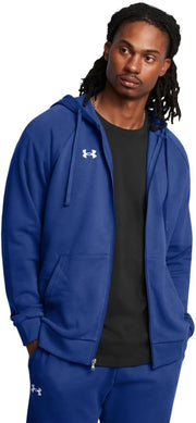 mens Ua Rival Fleece Fz Hoodie Sweatshirt (pack of 1) - Tech Blue / / White
