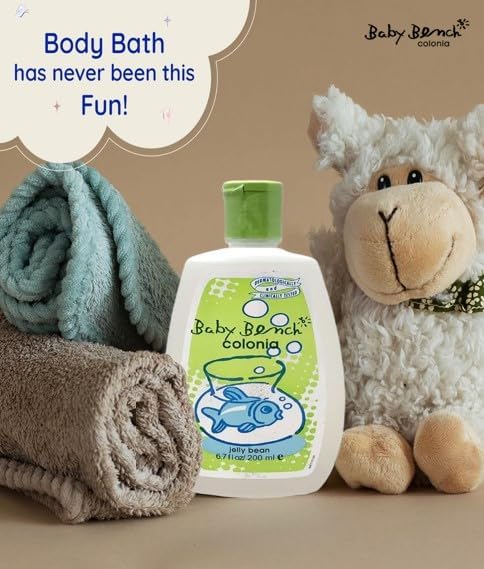Baby Bench Colonia JELLY BEAN COLOGNE | Perfume for Babies, Gentle & Safe, Mild Fragrance | Long-lasting Moisture & Delicate Fragrance | Safe for Mother's Hands & Baby's Skin 200 ml - (Pack of 3).