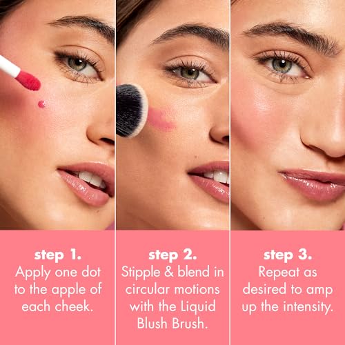 e.l.f. Camo Liquid Blush Brush, Angled Blush Brush Ideal For Applying & Blending Colours On Cheeks, Soft, Dense Bristles, Vegan & Cruelty-free