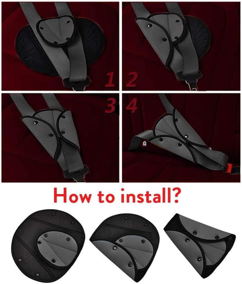 KOWVOWZ 4Pcs Seat Belt Pads, Children Car Safety Kids Seatbelt Adjuster Cover Strap Mash Shoulder Pad Children Seat Belt Clips, Car Safety Strap Protection for Children Adults, Seatbelt Clip