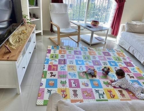 Delopik Foldable Baby Play Mat, Waterproof Foam Floor Baby Crawling Mat -FR137-1 (150 * 180 cm) (Multi Design)