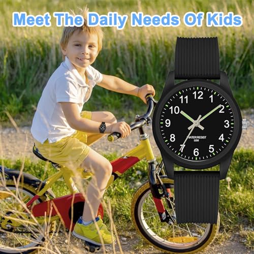 Azonee Analog Watches for Girls Boys - Learning Time 50M Waterproof Children Watch Easy to Read for Ages 3-10 - Great Birthday Gifts
