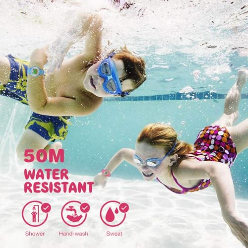KASTWAVE Kids Digital Sport Watch for Boys Girls, Kid Waterproof Electronic Multi Function Casual Outdoor Watches, 7 Colorful LED Luminous Alarm Stopwatch Wristwatch, Pink