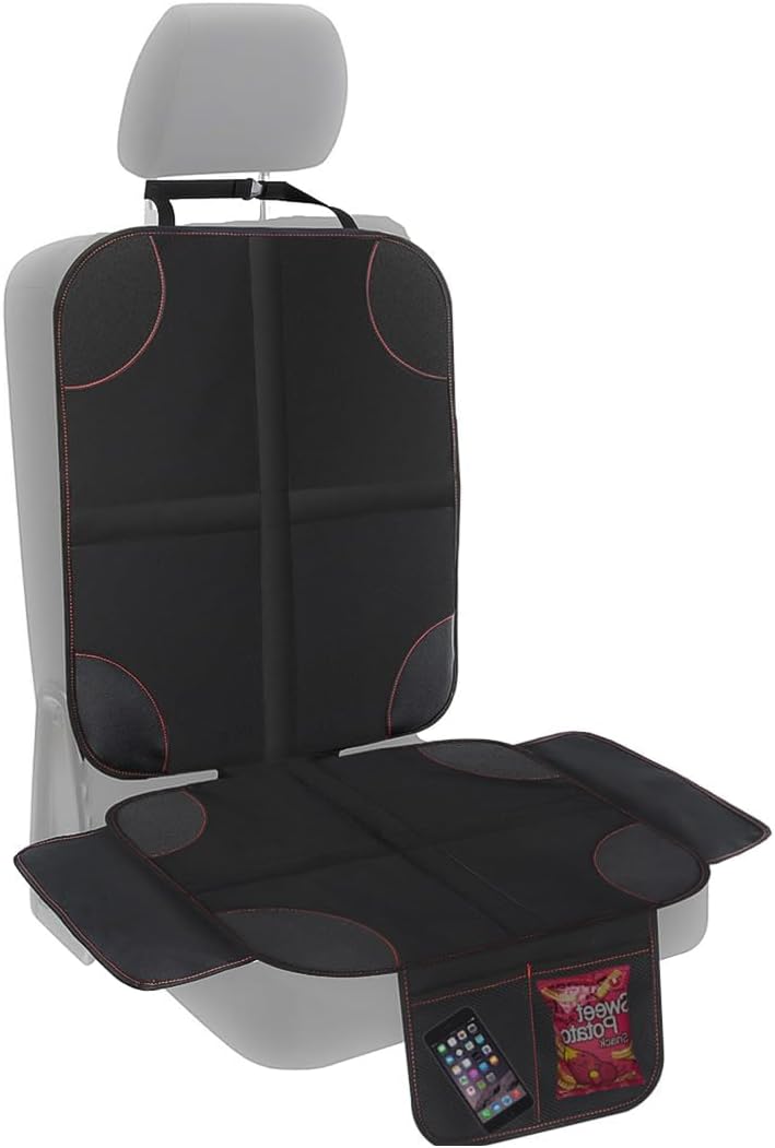Car Seat Protector, Anti-Slipt Auto Seat Cover Mat With Thickest Padding With Organizer Mesh Pockets For Under Baby And Pet Seat, Vehicle Accessories For Most Cars