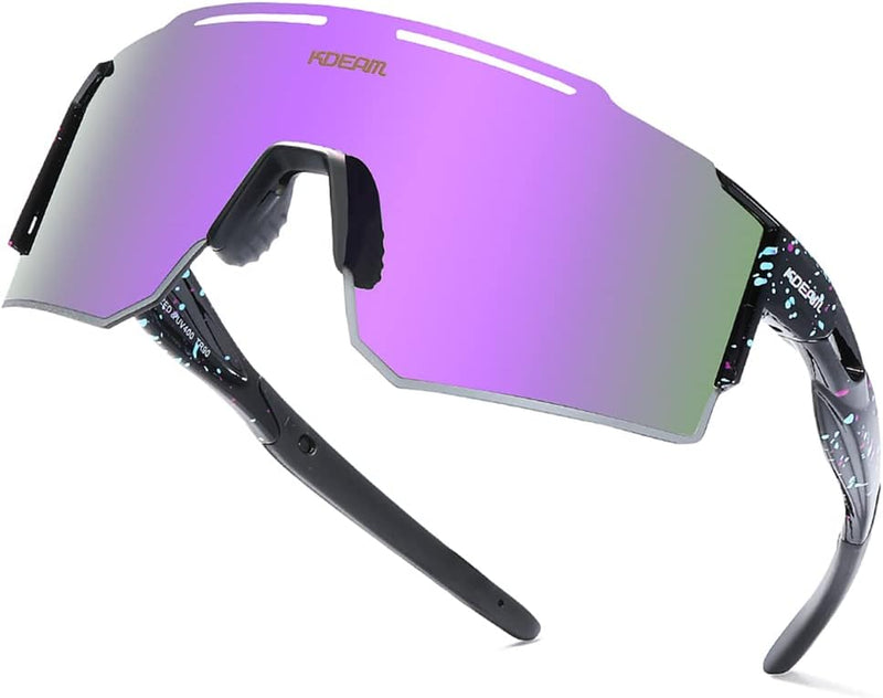 RINKUOLYO Sports Polarized Sunglasses for Men and Women Viper Sunglasses for Cycling Running Driving, M