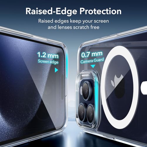 ESR for iPhone 15 Pro Max Case, Compatible with MagSafe, Military-Grade Protection, Yellowing Resistant, Scratch-Resistant Back, Magnetic Phone Cover for iPhone 15 Pro Max, Classic Series, Clear