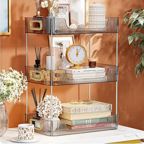 U-HOOME Bathroom Counter Organizer, Countertop Organizer and Storage,Bathroom Shelf Organizer,Cosmetics Skincare Shelf Organizer,Makeup Organizer Perfume for Dresser Vanity Tray, Spice Rack (Clean3)