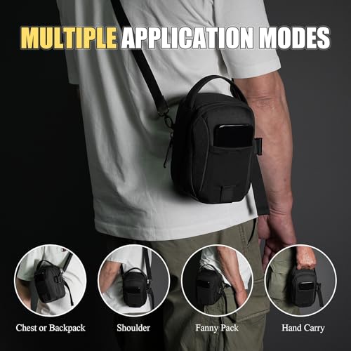 Magnetic EDC Phone Pouch for Men - 7-in-1 Hands-Free Sling Bag, Heavy-Duty Gym & Travel Essentials Bag with Lightweight & Adjustable Design