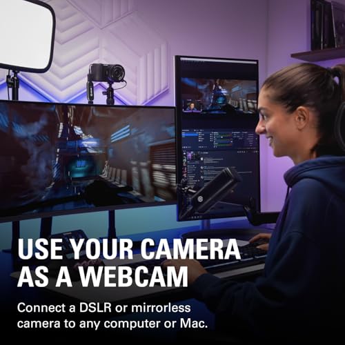 Elgato Cam Link 4K, External Camera Capture Card, Stream and Record with DSLR, Camcorder, ActionCam as Webcam in 1080p60, 4K30 for Video Conferencing, Home Office, Gaming, on OBS, Zoom, Teams, PC/Mac