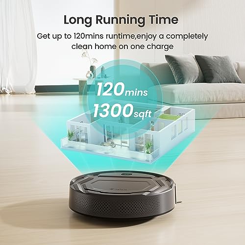 Lefant Robot Vacuum Cleaner, 2200Pa Suction, 120 Mins Runtime, App/Alexa/Google Home Control, Super Thin, Self-Charging Robot Vacuum, Ideal for Pet Hair, Hard Floor and Low Pile Carpet(M210 Pro)