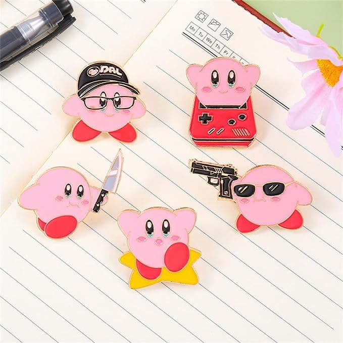 LUYAO 5 PCS Cute Enamel Pins Set Brooch Various Novel Designs Brooch Pins for Jackets Backpacks Badges Hats Bags Lapel Pins DIY Accessories Décor Women Girls Gift