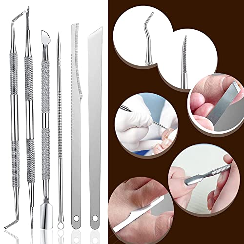 MAKINGTEC Ingrown Toenails Pedicure Tool Kit Nail Treatment Care Stainless Steel Ingrown Toenail Repair Tools Surgical Grade Ingrown Toe Nail File Pedicure Manicure Pain Relief Tools (7 Pieces)
