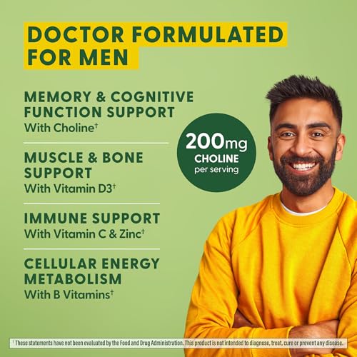 MegaFood Men's Multivitamin - With B vitamins for Cellular Energy Production & Choline to Support Cognitive Function - Non-GMO, Vegetarian & Made without Dairy and Soy - 60 Tabs (30 Servings)