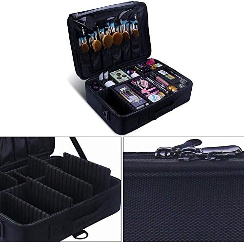 Other Professional Storage Partition Cosmetic Box Three Waterproof Layer Travel MakEUp Bag Black, Bk14-Tmm1