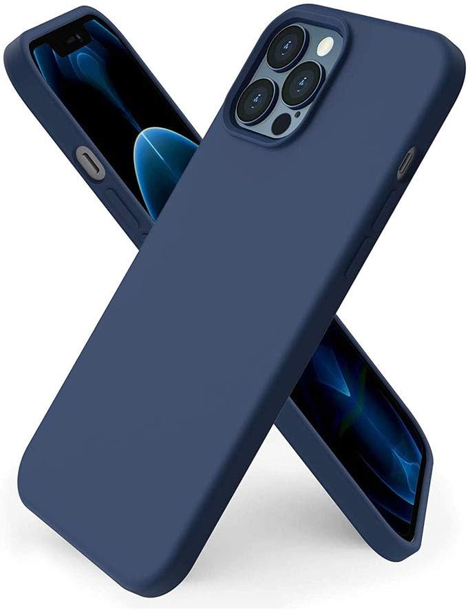 iPhone 12 Pro case Premium Soft Liquid Silicone cover Full Body Protection Anti-Scratch Shockproof Drop Protection Slim Rubber Bumper Cases (Blue) - Blue