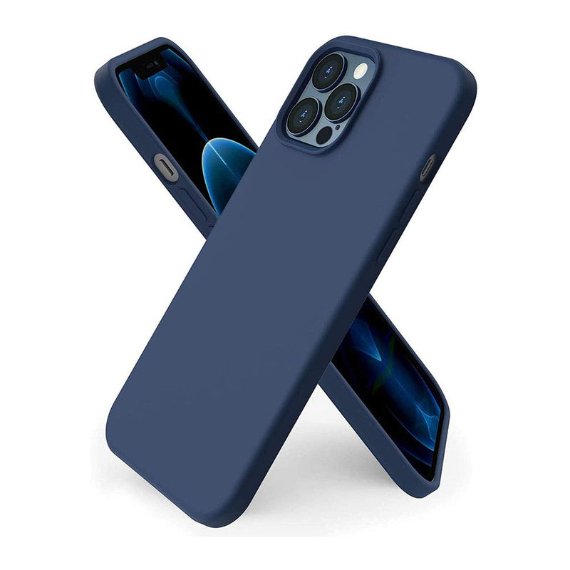 Fix Fame iPhone 12 Pro case Premium Soft Liquid Silicone cover Full Body Protection Anti-Scratch Shockproof Drop Protection Slim Rubber Bumper Cases (Blue)