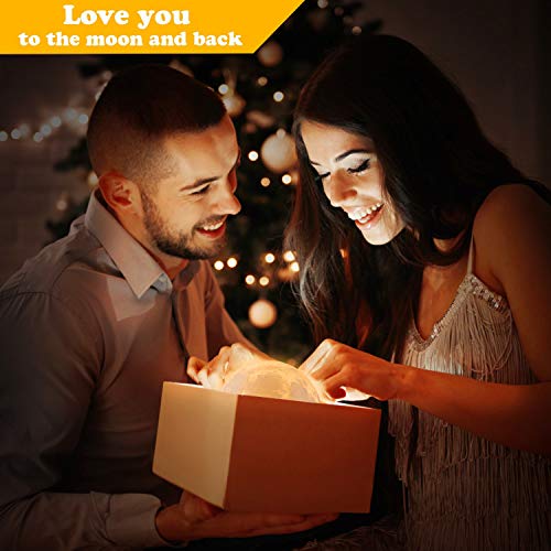 DTOETKD Moon Lamp 3D Printing 16 Colours Moon Light with Stand & Remote & Touch Control and USB Rechargeable (Diameter 12cm ), Best Gifts for Baby Kids Lover Birthday