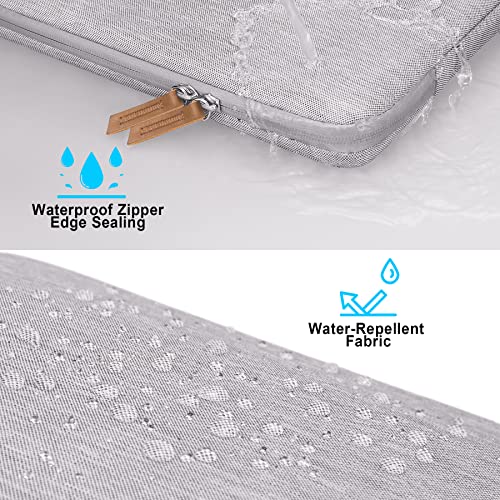 Lacdo 360° Protective Laptop Sleeve Case for 13 inch New MacBook Air M4 A3240 2025, M3 A3113, M2 A2681, M1 A2337, 13" MacBook Pro M2 M1, 13-inch iPad Air M3 / iPad Pro M4 with Accessory Bag, Gray