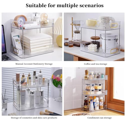 U-HOOME Bathroom Counter Organizer, Countertop Organizer and Storage,Bathroom Shelf Organizer,Cosmetics Skincare Shelf Organizer,Makeup Organizer Perfume for Dresser Vanity Tray, Spice Rack (Clean3)