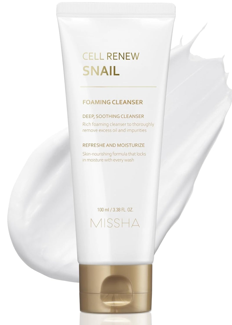MISSHA SUPER AQUA CELL RENEW SNAIL CLEANSING FOAM (MULTI LANGUAGES)