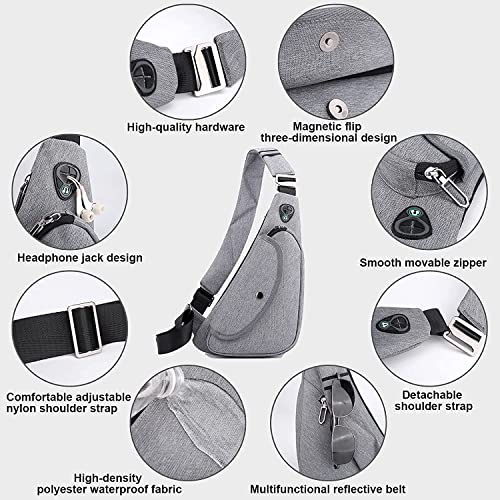 Sling Backpack, Large Capacity Crossbody Sling Bag for Women Men, Shoulder Bag for Men, Women Mini Crossbody Chest Bag, Multipurpose Travel Cross Body Bag