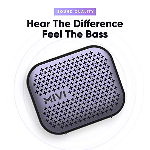 Mivi Roam 2 Bluetooth 5W Portable Speaker,24 Hours Playtime,Powerful Bass, Wireless Stereo Speaker with Studio Quality Sound,Waterproof, Bluetooth 5.0 and in-Built Mic with Voice Assistance-Black