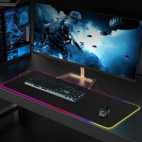 Goodstuff Rgb Gaming MoUSe Pad, Extra Large Soft Led Extended MoUSe Pad, Anti-Slip Rubber Base Computer Keyboard Mat