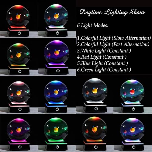Tazweeq 3D Solar System Model Crystal Ball, Outer Space Astronomy Gifts Indoor Decoration, Crystal Balls, Night Light Planet Lamp, Unique Gifts Best Birthday Gifts
