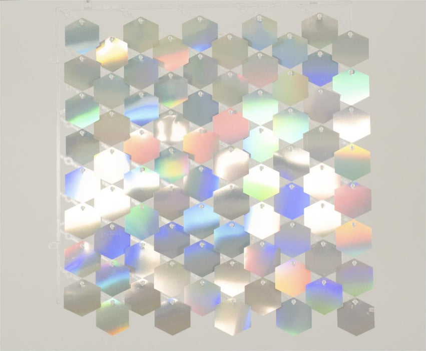 Wall Backdrop Panels, 12 Pack Rainbow Sequin Backdrop for Party Decorations Birthday Wedding & Engagement Anniversary Iridescent Home Decor, Made of Polymeric Material（hexagon）