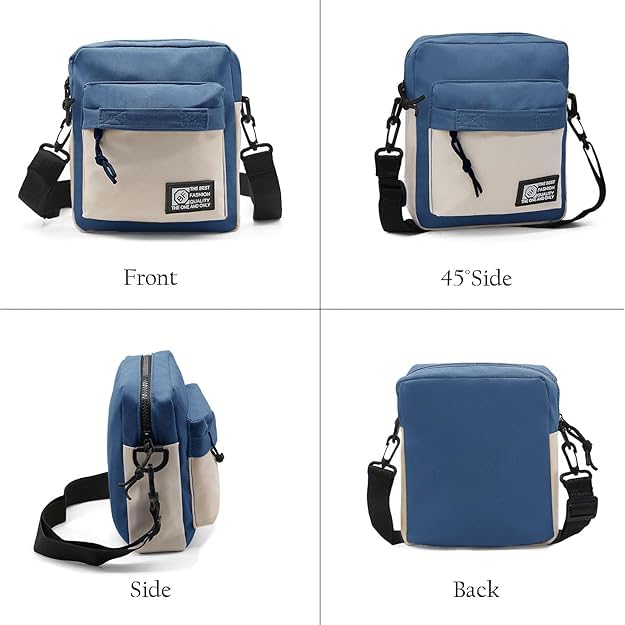 BIGTHREE Small Crossbody Bag, Shoulder Bag, Men's Handbag Shoulder Bag, Nylon Crossbody Bag, with Zipper and Adjustable Strap, Mens Cross Body Bag, for Work Business Travel Mens Gifts