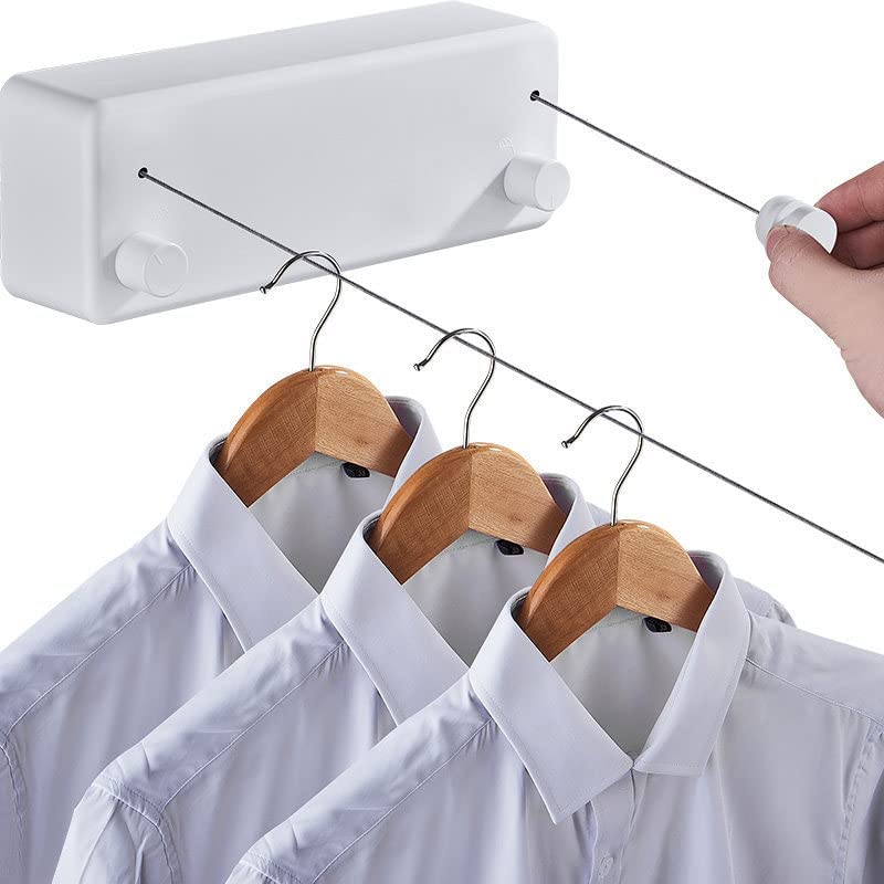 NA Telescopic Clothesline Non-perforated Indoor Wall Hanging Balcony Invisible Hanger Cool Clothes Magic 304 Stainless Steel Wire Rope