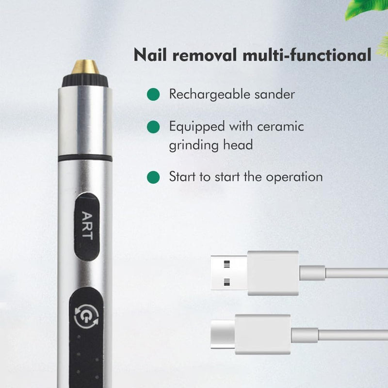 Electric Engraving Tool Kit, Azonee USB Cordless Rechargeable Engraving Pen With 4 Tungsten Carbide Tip, Mini DIY Rotary Engraver for Carving Leather Wood Metal Stone Plastic Jewelry Glass(Silver)