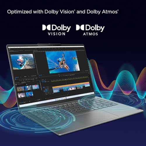 Lenovo Yoga Slim 6 14IRH8 Laptop with 14" WUXGA OLED Display, Intel i7-13700H,16GB RAM,1TB SSD, Intel Iris Xe Graphics, Backlit Eng-Ar KB, Win 11, Storm Grey [83E0005KAX]+2Y Premium Care