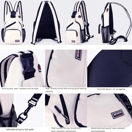 Sagreeny Sling Bag for Women and Men, Sling Backpack Crossbody Bag Versatile Travel Hiking and Working Small Backpack Hiking Daypacks Water-resistant, Travel Shoulder Bag Chest Bag for College, Black