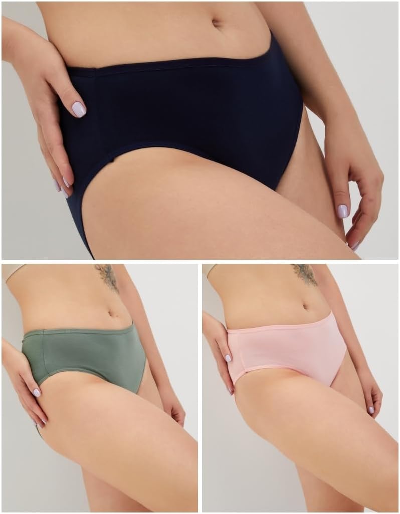 ALYA UNDERWEAR Premium Underwear for Women, Mid Rise Women’s Knickers, Breathable Organic Cotton Panties for Women, Comfortable Ladies Knickers