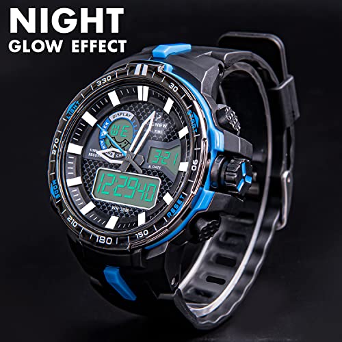 PASNEW Watches,Boy Multifunction Watch,Large Dial Watch,Teen Boy Waterproof Watches,Outdoor Sports Watch