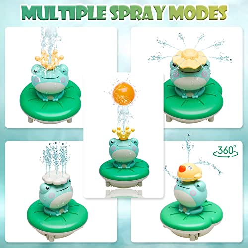 ELECDON Baby Bath Toy, Induction Shower Toys Floating Bathtub Toy Water Spray Swimming Pool Toy with 4 Water Spray Mode, Water Spray Frog Funny Floating and Sprinkler Shower Toy Bathroom Floating Toy