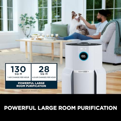 Shark NeverChange5 Max Home Air Purifier, 130 sq. ft. Large Room Coverage, 5 Year HEPA Filter Retains 99.97% of Allergens Including Dust, Pollen, Pet Hair, Mode