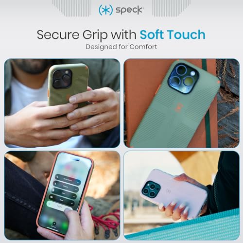 Speck iPhone 15 Case - Built for MagSafe, Drop Protection Grip ??for iPhone 15 iPhone 14 & iPhone 13 - Scratch Resistant, Soft Touch, 6.1 Inch Phone Case - CandyShell Grip Mystery Blue/Faded Denim