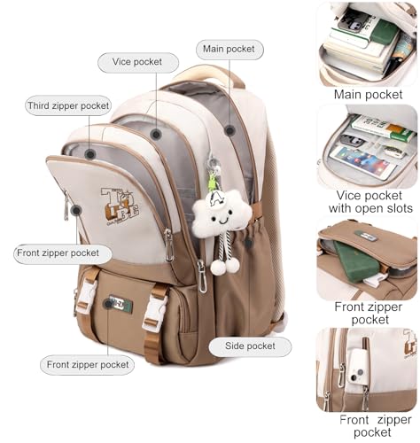 SellerFun Versatile Backpack Girls Boys Middle School Laptop Bag Water Resistant Daypack