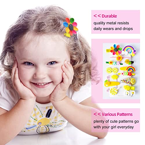 LIENJAER Baby Hair Clips, Hair Pin, Barrettes for Girls, Toddler Girls Hair Accessories, Kids Hair Clips for Styling, Flower Rainbow Candy Fruits Butterfly Cute Hair Clips for Girls 42 Pieces